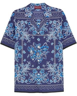 Gucci 'Disco' Bowling Shirt - Blue