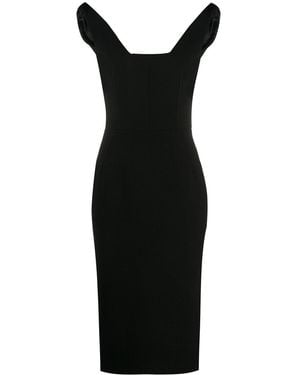 Dolce & Gabbana Sleeveless Wool Midi Dress - Black