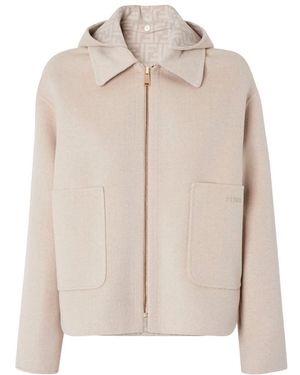 Fendi 'Ff' Double Wool Blouson - Natural