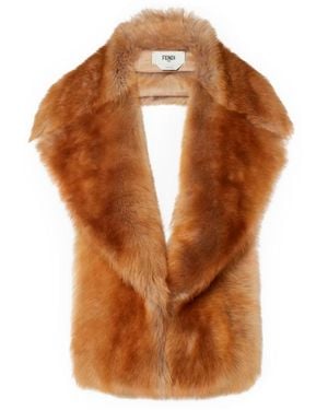 Fendi Shearling Scarf - Brown