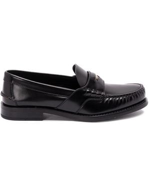 Prada Brushed Leather Loafers - White