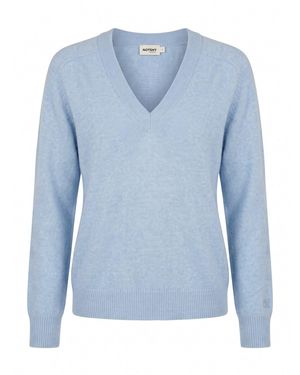 Not Shy 'Lucien' V Neck Jumper - Blue