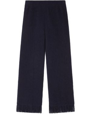 Alanui Fringe-Detail Pants - Blue