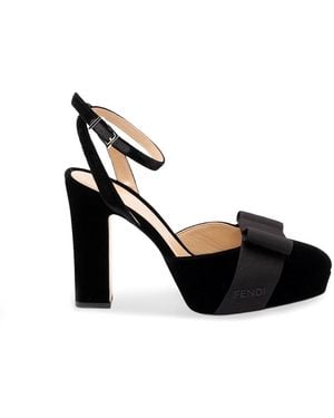 Fendi Velvet Slingback - Black