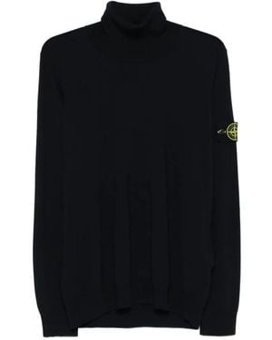Stone Island T-Neck Jumper - Black