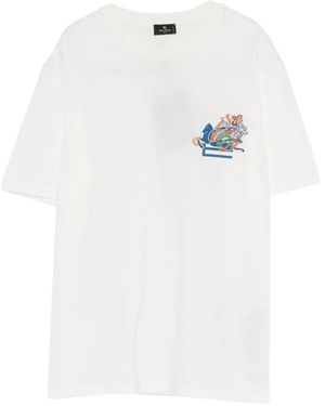Etro T-Shirt With Embroidered Logo - White