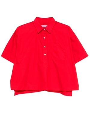 CUANTICO Shirt With Polo Neck - Red