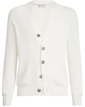 Brunello Cucinelli V Neck Cardigan - White