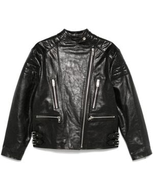 Twinset Leather-Like Biker Jacket - Black