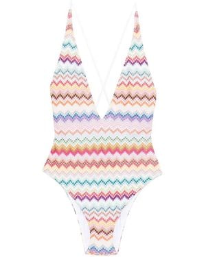 Missoni V-Neck Swimsuit - White