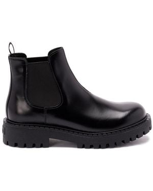 Prada Leather Chelsea Boots - Black