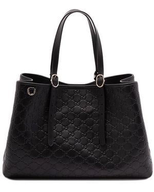 Gucci 'Gg Emblem Monogram' Handbag - Black