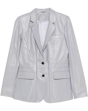 DESA NINETEENSEVENTYTWO Leather Classic Blazer - Gray