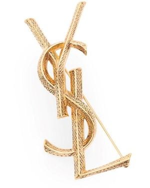 Saint Laurent 'Ysl' Pin - White