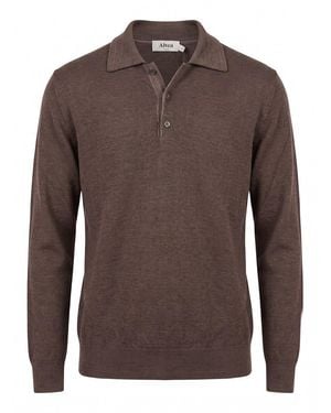 Altea Long Sleeve Polo-Neck Sweater - Brown