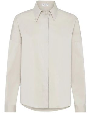 Brunello Cucinelli Blouse With Monili Trim - White