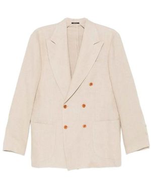 Sartorio Napoli Double Breasted Linen Suit - Natural