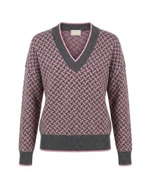 Drumohr V-Neck Sweater - Purple