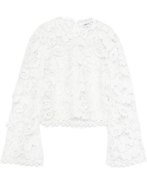 Self-Portrait Crochet Lace Top - White