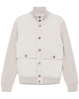 Brunello Cucinelli Padded Leather Jacket - White