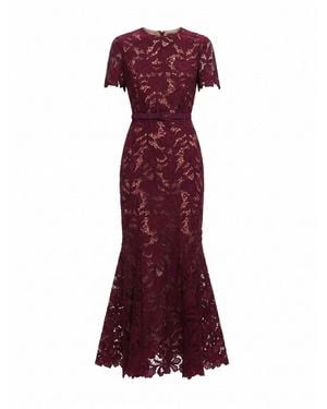 Self-Portrait Lace Midi Dress - Purple