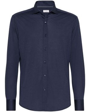 Brunello Cucinelli Shirts - Blue