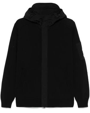 C.P. Company Full-Zip Cotton Hoodie With Textured Finish - Black