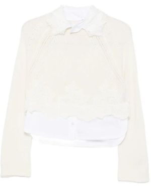 Ermanno Scervino Round Neck Sweater - White