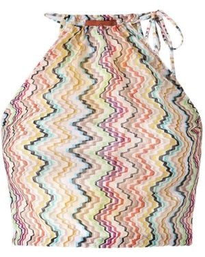 Missoni Chevron-Pattern Halter Neck Top - White