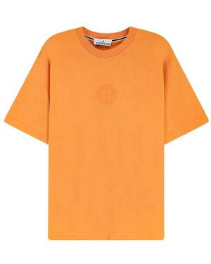 Stone Island 'Camo Compass' Print T-Shirt - Orange