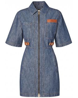 Fendi 'Chambray' Denim Dress - Blue