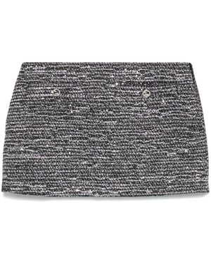 Gucci Striped Tweed Mini Skirt - Grey