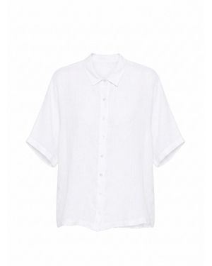 120% Lino Short Sleeve Shirt - White