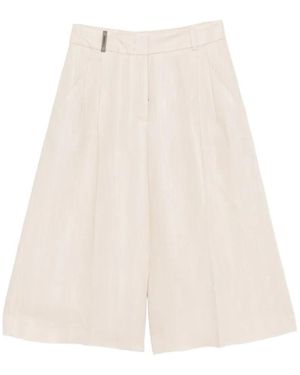 Peserico Front-Pleat Shorts - White