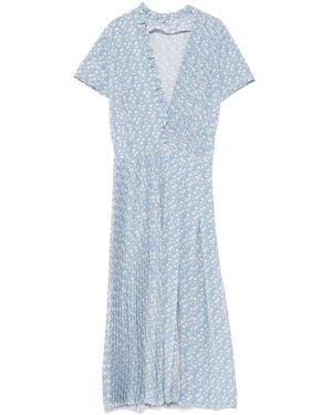 Ermanno Scervino Floral Print Wrap Midi Dress - Blue
