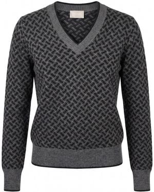 Drumohr Long Sleeve V-Neck Sweater - Black
