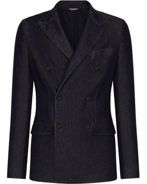 Dolce & Gabbana Double-Breasted Blazer - Blue