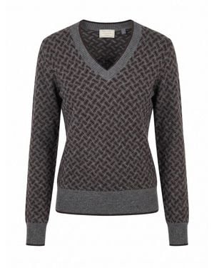 Drumohr Long Sleeve V-Neck Sweater - Black
