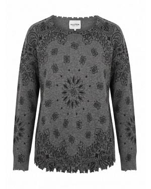 Kujten 'Mela Bandana Bico' Round Neck Sweater - Gray