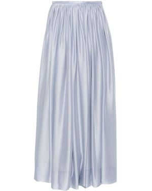 Giorgio Armani Silk Maxi Skirt With Gathered Waistband - Blue