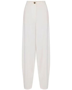Elisabetta Franchi Lightweight Crêpe Trousers - White