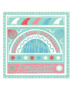 Longchamp 'Catch The Parisian Waves' Foulard - Blue