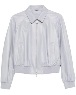 DESA NINETEENSEVENTYTWO Leather Raglan Bomber Jacket - White