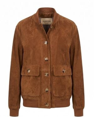 Valentino Garavani Leather Jacket - Brown
