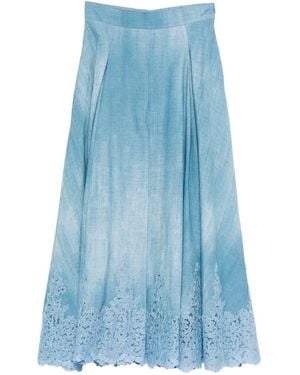Ermanno Scervino Skirt With Embroidery - Blue