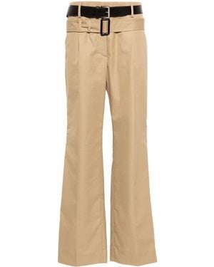 Prada Pleat-Detail Trousers - Natural