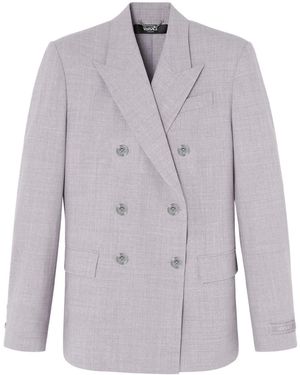 Versace Double-Breasted Tailored Blazer - Blue