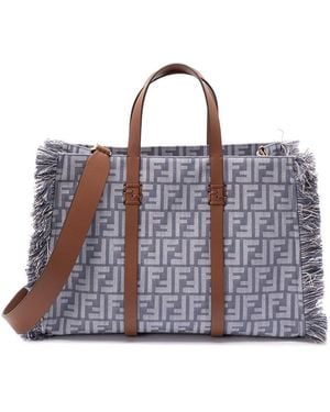 Fendi 'Ff City' Tote Bag in Natural | Lyst