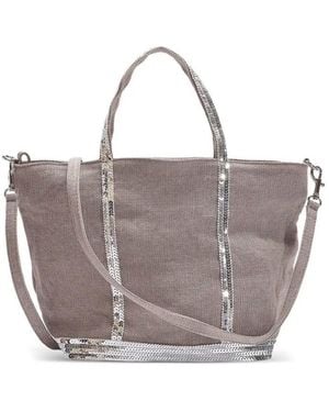Vanessa Bruno Linen Small Zipped Cabas Tote - Gray