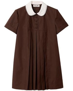 Miu Miu Poplin Dress - Brown